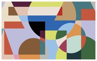 Circle, Square Composition Color Background. vector