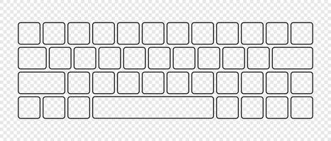 Computer keyboard button layout template for graphic use, Modern computer keyboard, illustration vector
