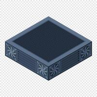 Isometric server, Server racks. Server boxes isolated. Network server room. Computer network technology, illustration, vector