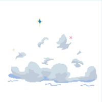 Simple Pixel cloud outline, retro 8-bit style png
