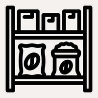 Coffee storage rack icon vector