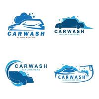 set Car wash logo design template vector