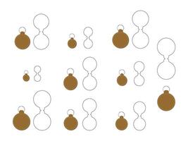 Cricle shape keychain key FOB Dieline Template vector