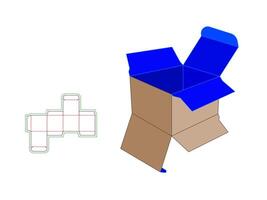 Custom reverse Tuck end reverse box dieline template 2x2x2 Inch vector