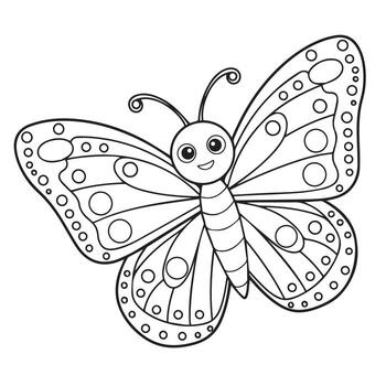 mariposa y nubes colorante actividad vector