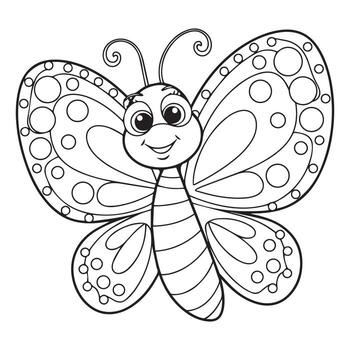 mariposa con corazón patrones colorante sábana vector