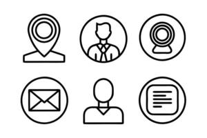 set of contacts icon on white background vector