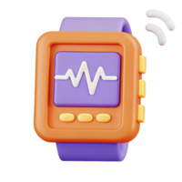 Colorful smartwatch displaying a heartbeat symbol and functions. png