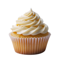 Fluffy Vanilla Cupcake with Buttercream on Transparent Background png