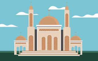 An illustration of a mosque with two domes vector