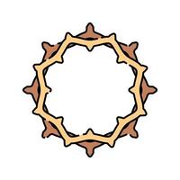 Crown of Thorns Flat design style, a circular thorned crown, symbolizing the suffering of Jesus, great for Easter materials, Christian content, and religious education. vector