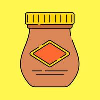 Vegemite Jar Flat design style, brown jar with yellow lid, representing popular Australian spread, ideal for food-related designs, cultural themes, and branding visuals. vector