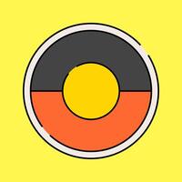 Aboriginal Flag Flat design style, circular flag with black, red, and yellow, symbolizing Indigenous Australians, ideal for cultural projects, history visuals, and awareness campaigns. vector