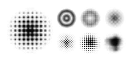 Collection of Black dots halftone element, Abstract graphic element. vector
