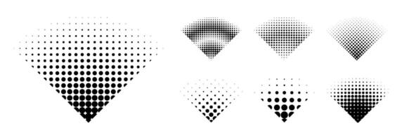 Collection of Black dots halftone design element, Abstract graphic element. vector