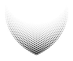 Black dot halftone in Abstract shape element. vector