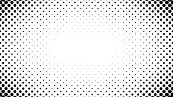 Black dot halftone in Rectangular frame, background, comic style background. vector