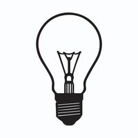 Classic Light Bulb Icon - Simple Electricity Symbol vector