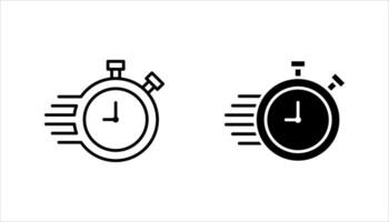 quick time icon set, fast deadline, illustration on white backgrond vector