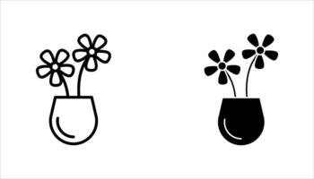 flower icon set. on white background. vector