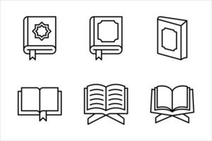 Holy Quran icon set, symbol template for graphic and web design illustration on white background. vector