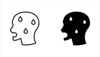 Icon set of Sweating Person with Sweat Drops, illustration on a white background vector