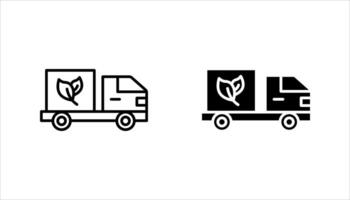 Fast delivery truck icon set, express delivery, quick move, line symbol. illustration EPS 10 vector