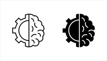 Set of artificial intelligence icons. Contains machine learning, data science, virtual assistant, technology, Turing test, vector