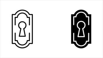 keyhole icon, door lock, Security, protection line and editable stroke, flat icon set isolated on white background vector