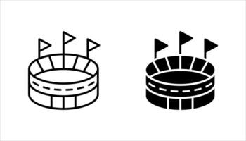 Stadium icon set, illustration. Stadium symbol, isolated on white background vector