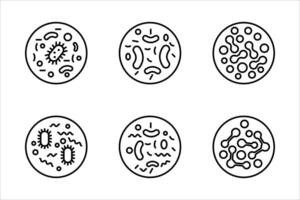 icon set of Probiotics bacteria, on isolated white background vector