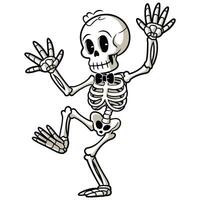 Skeleton dancing with hands up vector