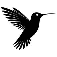 Sharp and Striking Hummingbird Silhouette. vector