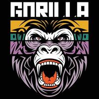 Gorilla logo with the words gorilla on it vector