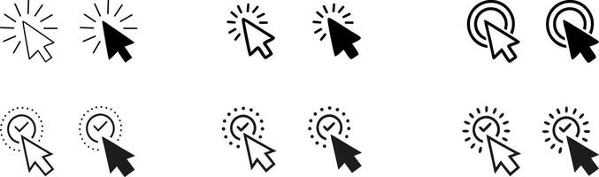 computer mouse cursor symbol, hand click pointer icon, hand mouse click art illustration vector