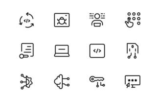 Customizable Coding and Programming Icon pack up vector