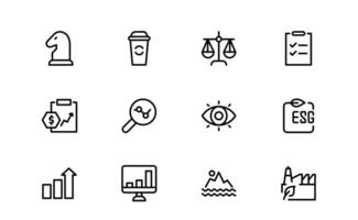 Comprehensive ESG Icon set bundle Collection - Perfect for Green, Ethical, and Corporate Responsibility Branding vector