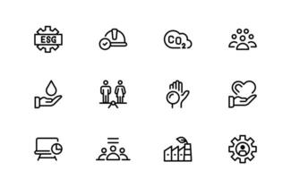 Comprehensive ESG Icon set package - Perfect for Green, Ethical, and Corporate Responsibility Branding vector