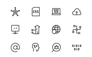 Customizable Coding and Programming Icons. Graphics for Development vector