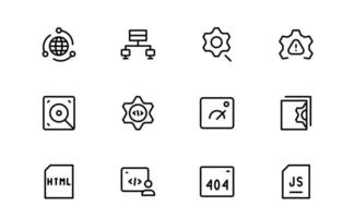 Customizable Coding and Programming Icons vector