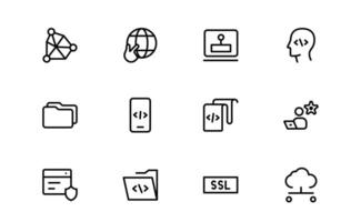 Customizable Coding and Programming Icon bundle up vector