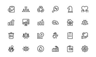 Comprehensive ESG Icon Set - Perfect for Green, Ethical, and Corporate Responsibility Branding vector