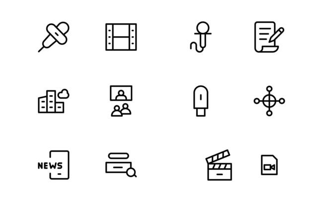 Minimalist Mass Media Icons. Perfect for News Outlets, Media Campaigns, and Broadcasting Design