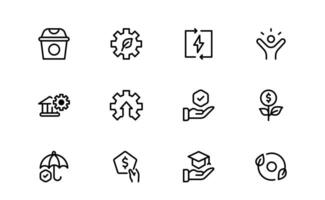 Comprehensive ESG Icon pack set vector