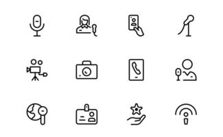 Minimalist Mass Media Icons. Perfect for News Outlets, and Broadcasting Design Systems vector