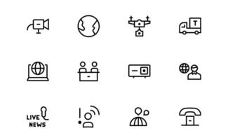 Minimalist Mass Media Icons. Perfect for Media Campaigns, and Broadcasting Design Systems vector