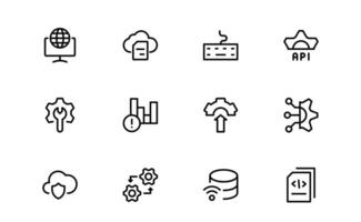 Customizable Coding and Programming Icon packs. Graphics for Development, Design Systems, and Tech vector