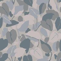 Hand drawing leaf illustration seamless repeat pattern vector