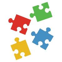 Four colorful puzzle pieces on a white background vector