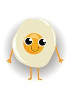 Cartoon characters in the form of an egg with a smile vector